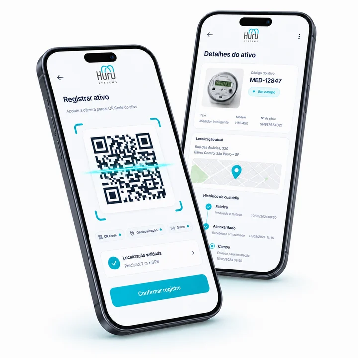 Aplicativo Huru Systems para registro e rastreabilidade de ativos